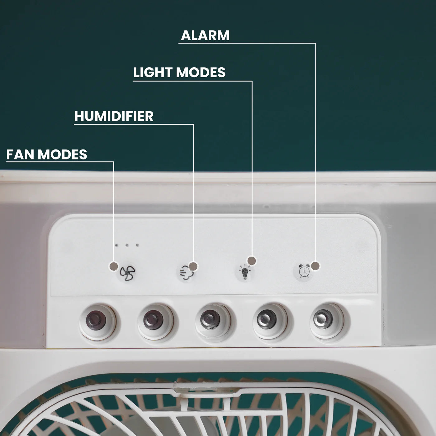Portable Mini Air Cooler With Adjustable Air Flow, Humidifier, Mist Control, LED Light & Sleep Timer