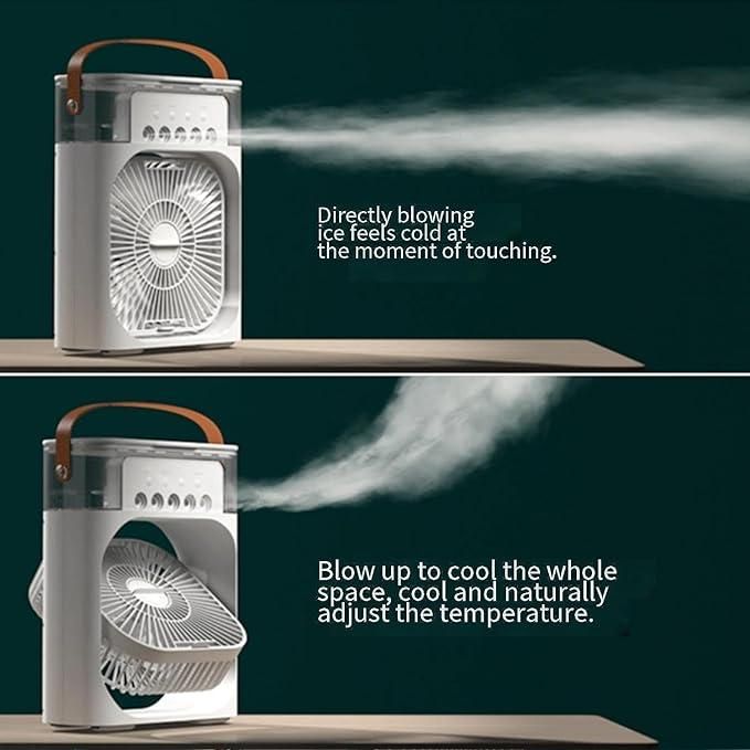 Portable Mini Air Cooler With Adjustable Air Flow, Humidifier, Mist Control, LED Light & Sleep Timer