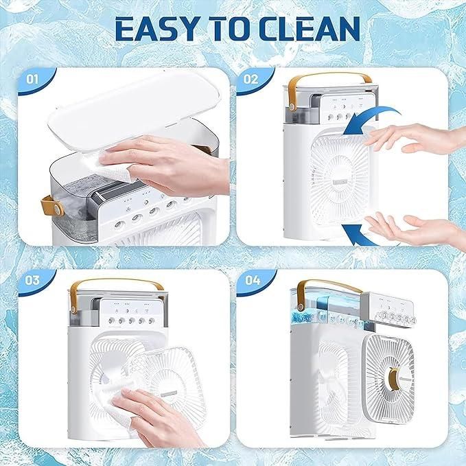 Portable Mini Air Cooler With Adjustable Air Flow, Humidifier, Mist Control, LED Light & Sleep Timer