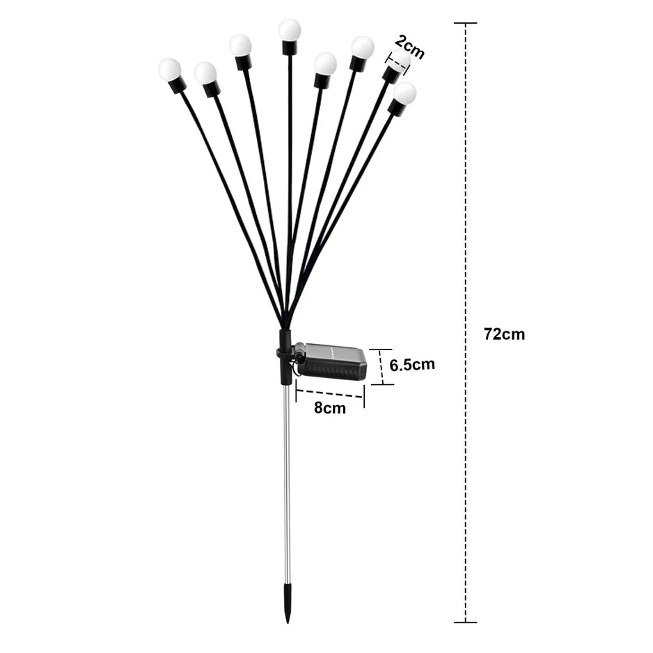 Intelligent Photosensitive Firefly Solar Lights for Interiors & Outdoor Landscaping-Pack of 2 Solar Light Sticks