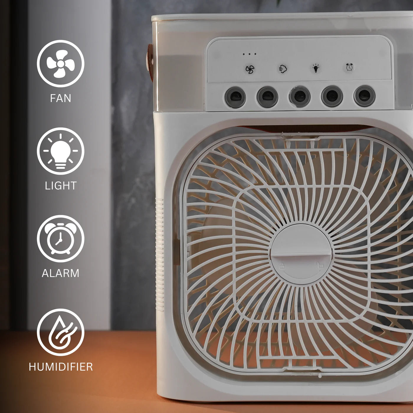 Portable Mini Air Cooler With Adjustable Air Flow, Humidifier, Mist Control, LED Light & Sleep Timer