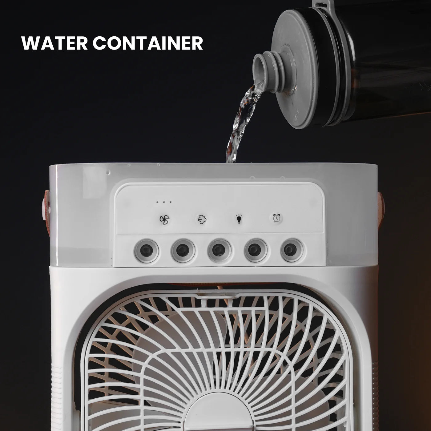 Portable Mini Air Cooler With Adjustable Air Flow, Humidifier, Mist Control, LED Light & Sleep Timer