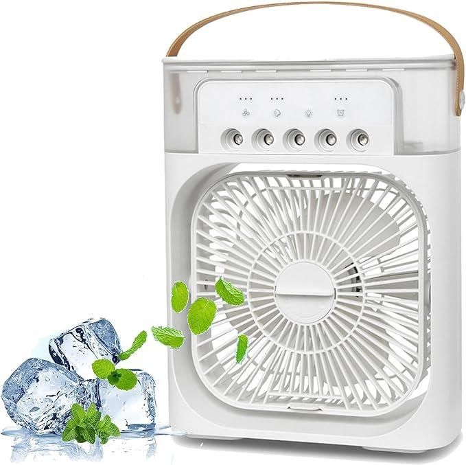 Portable Mini Air Cooler With Adjustable Air Flow, Humidifier, Mist Control, LED Light & Sleep Timer