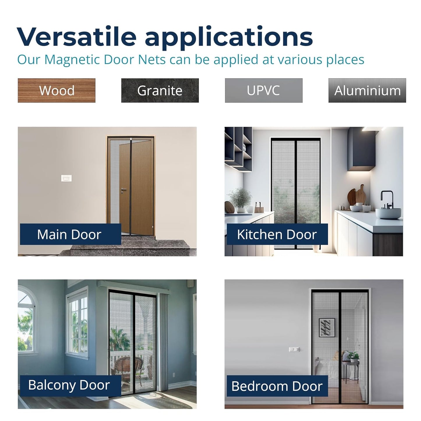 Magnetic Foldable Anti Mosquito Door Curtains (Combo Pack of 2)