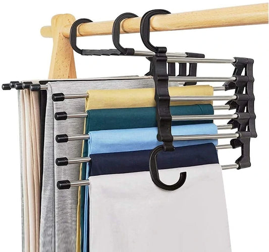 Foldable Smart Cloth Hanger For Wardrobe-5 in 1