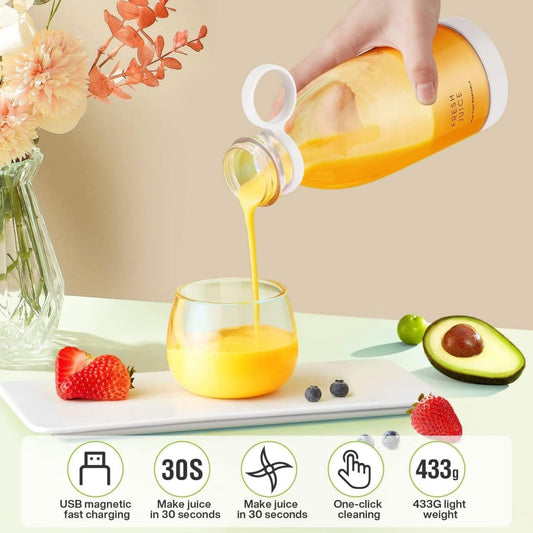 Ultra Portable Mini (420ml) Bottle Juicer For Milk Shake, Thandai, Smoothies, & Fresh Juice