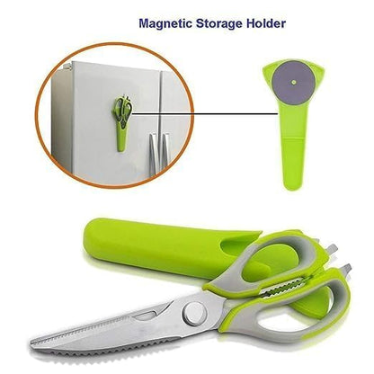 Multifunctional Kitchen Scissors With Magnetic Holder