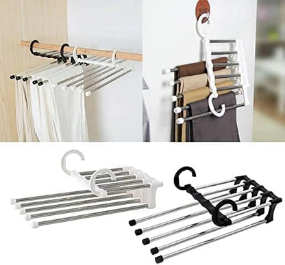 Foldable Smart Cloth Hanger For Wardrobe-5 in 1