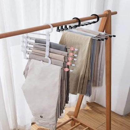 Foldable Smart Cloth Hanger For Wardrobe-5 in 1