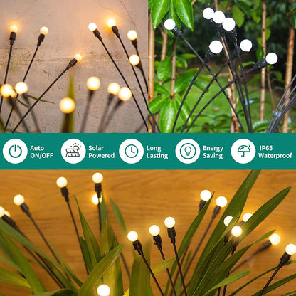 Intelligent Photosensitive Firefly Solar Lights for Interiors & Outdoor Landscaping-Pack of 2 Solar Light Sticks