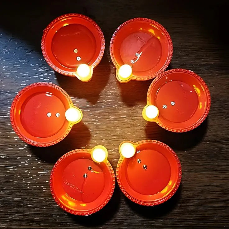 LED Light Water Sensor Diyas for Home Decor, Ambient Lights, (Pack of 6/12/18/24/36)
