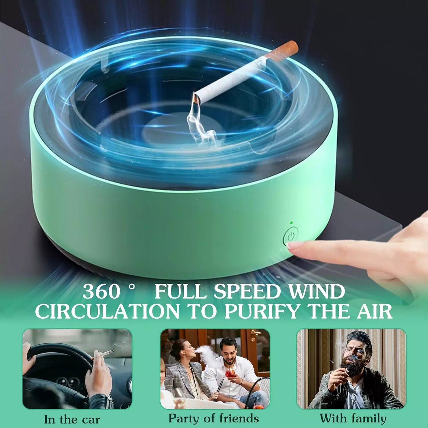 Puff Bro Smokeless Ashtray with Air Purifier-Go Smokeless With Self Extinguishing Smart Ashtray