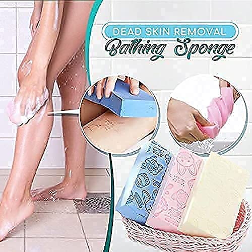 Ultra Soft Exfoliating Sponge Asian Bath Sponge For Shower,Dead Skin Remover Sponge For Body Face Scrubber for Women and Men 3cs Pack