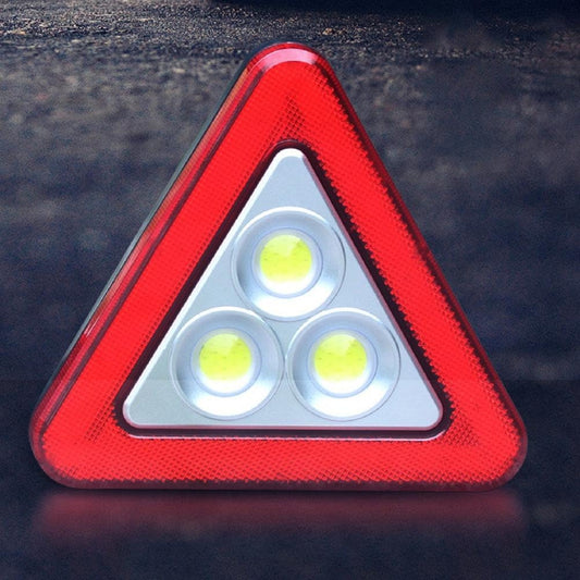 Triangle Warning Sign Triangle Car LED Work light Road Safety Emergency Breakdown Alarm lamp Portable Flashing light on hand backup upto 3-4 hours