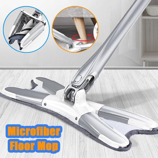 X-Type Microfiber Floor Cleaning mop and Free 1-Hook, Hand Free Wash Self Wringing Flat Mop 360 Degree Dry Wet Mop for Home Kitchen Hardwood Laminate Wood Tile Floors